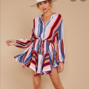 Let This Be Pink Multi Stripe Dress